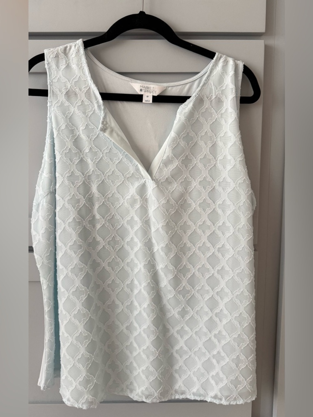 Market & Spruce Light Blue Crewneck Top